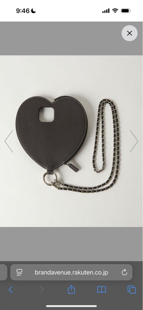 ＜ajew＞dress HEART チェーン ストラップ iPhone15ケース