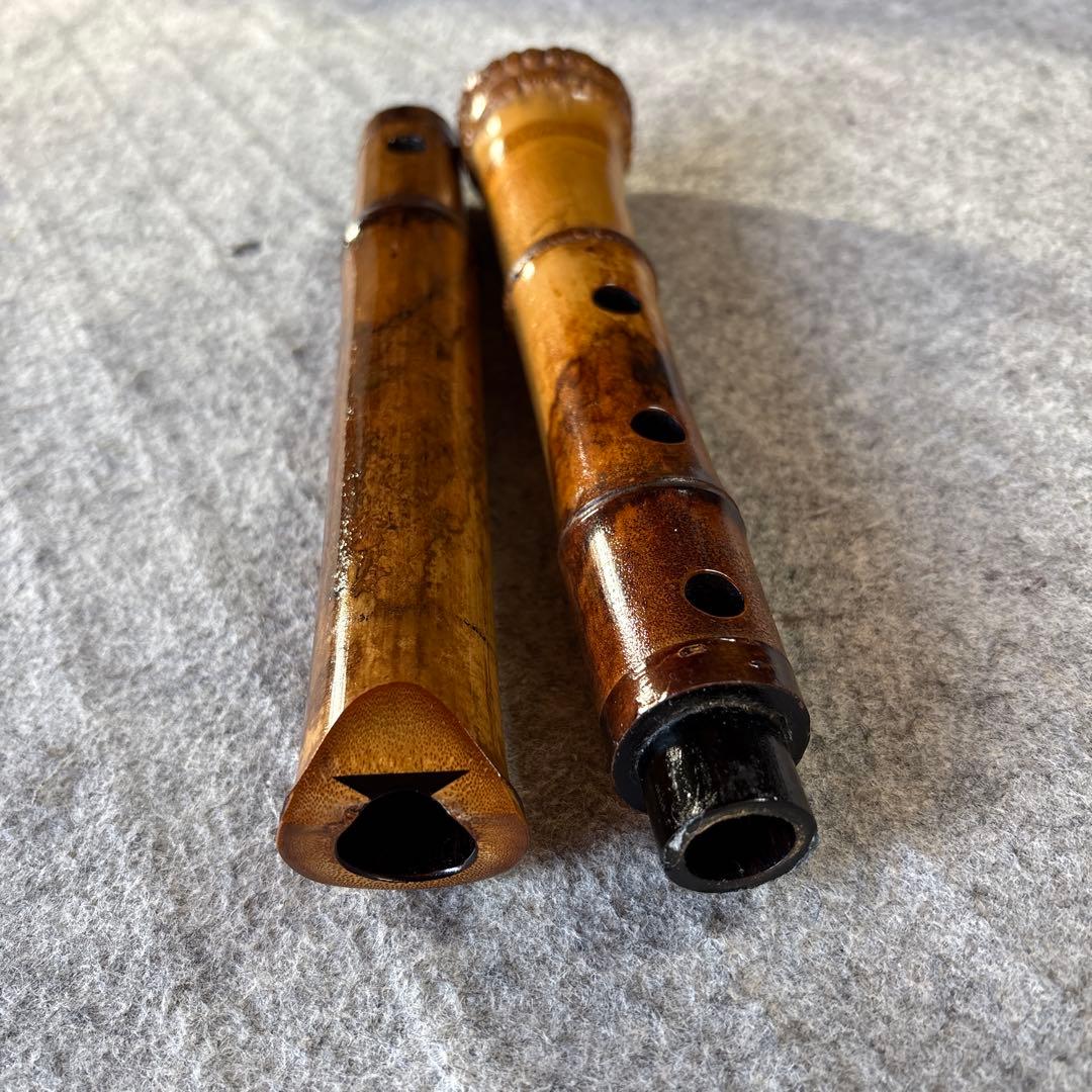 259尺八　一尺五寸管　竹弘？銘ニ印262尺八七寸管二本のお口価格