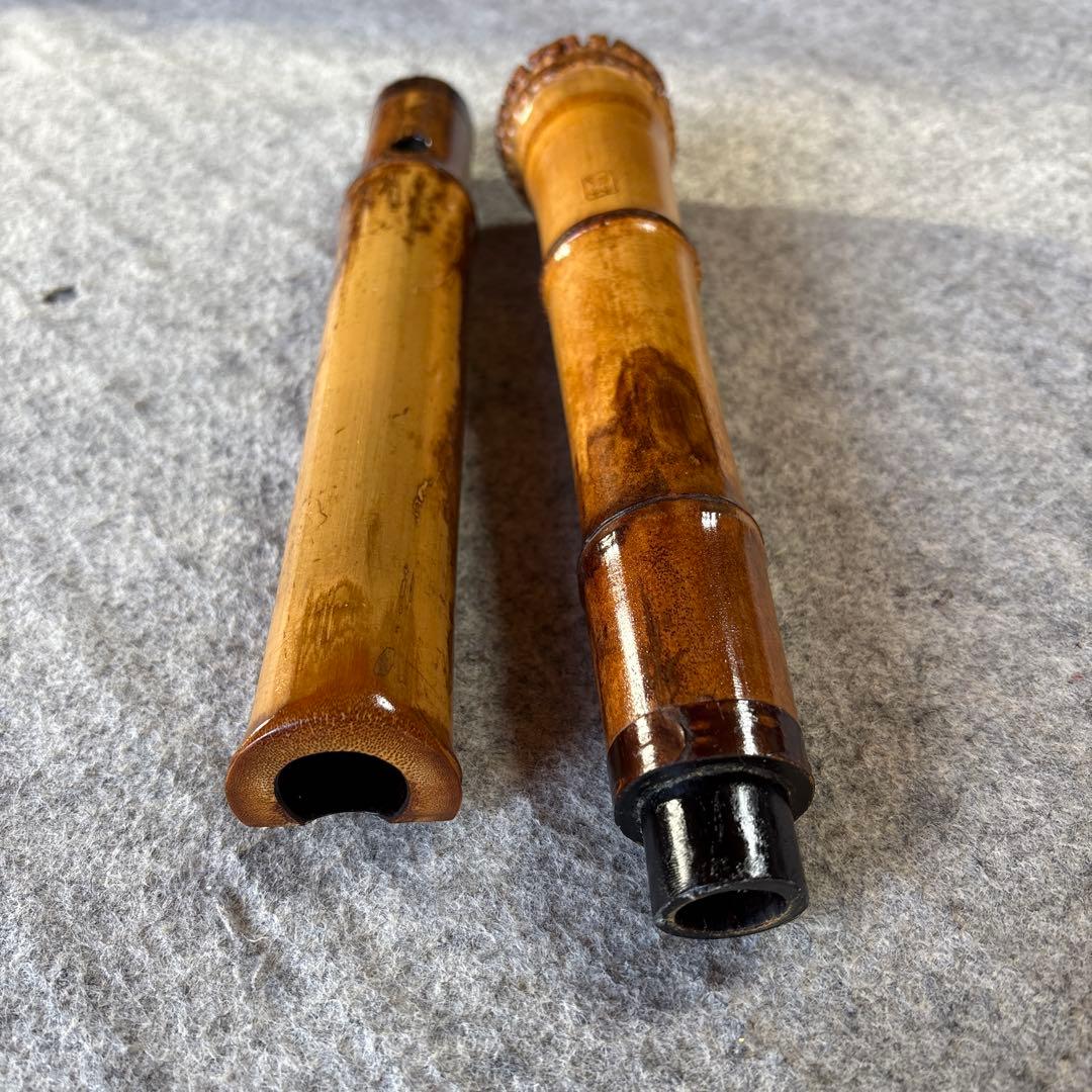 259尺八　一尺五寸管　竹弘？銘ニ印262尺八七寸管二本のお口価格