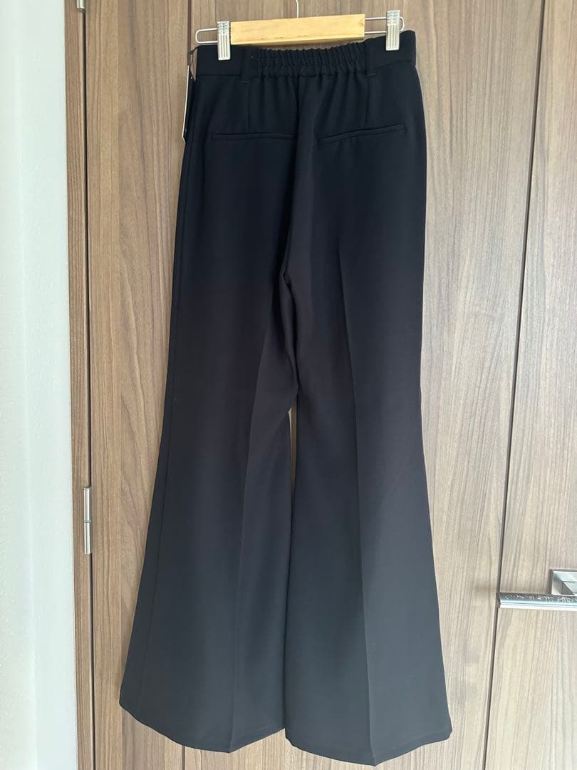 anuans ダブルクロスボックスタックパンツ　ブラック　S