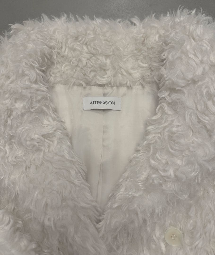 新品　ATTISESSION フラッフィー ブルゾン　ホワイト