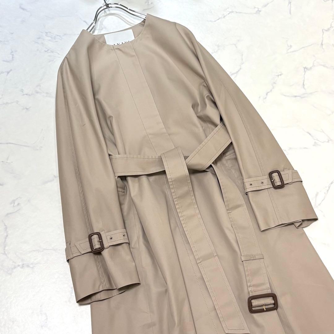 【美品】 ANAYI 撥水 ギャバクルー コート トレンチコート