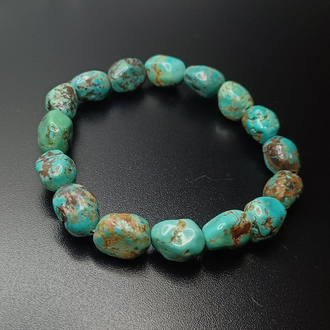 【希少石/最強品質】天然ターコイズ＊タンブル型＊　天然石ブレスレット