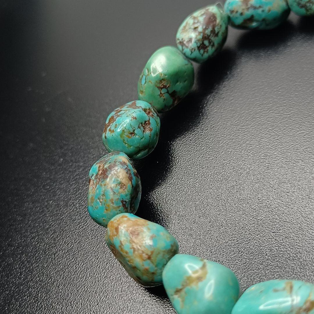 【希少石/最強品質】天然ターコイズ＊タンブル型＊　天然石ブレスレット