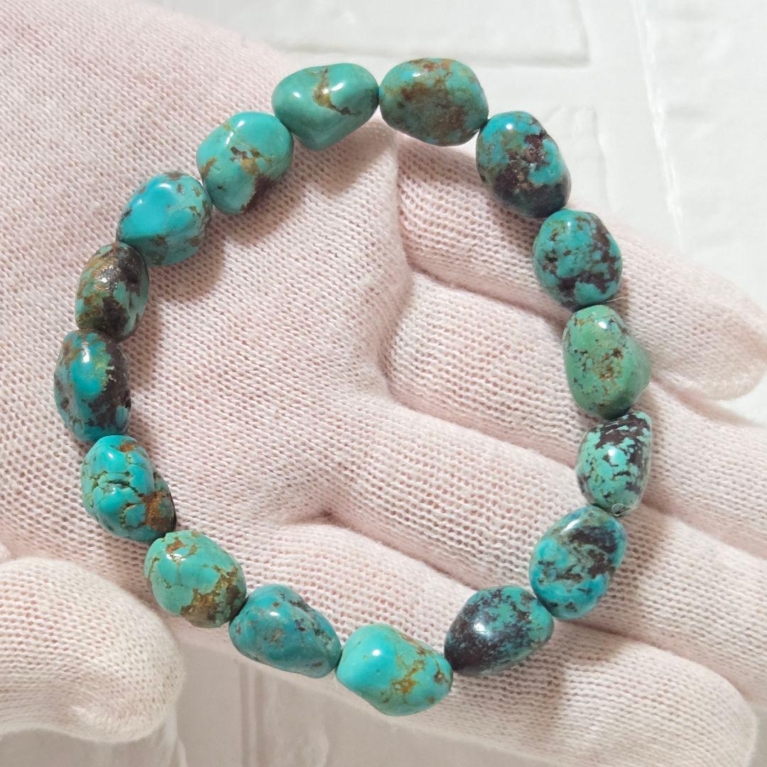 【希少石/最強品質】天然ターコイズ＊タンブル型＊　天然石ブレスレット