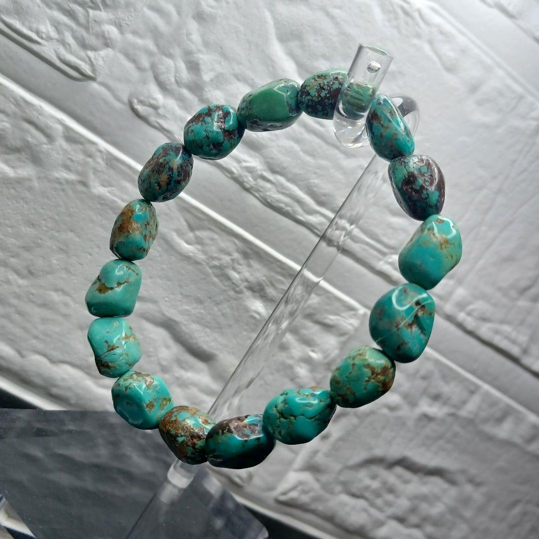 【希少石/最強品質】天然ターコイズ＊タンブル型＊　天然石ブレスレット