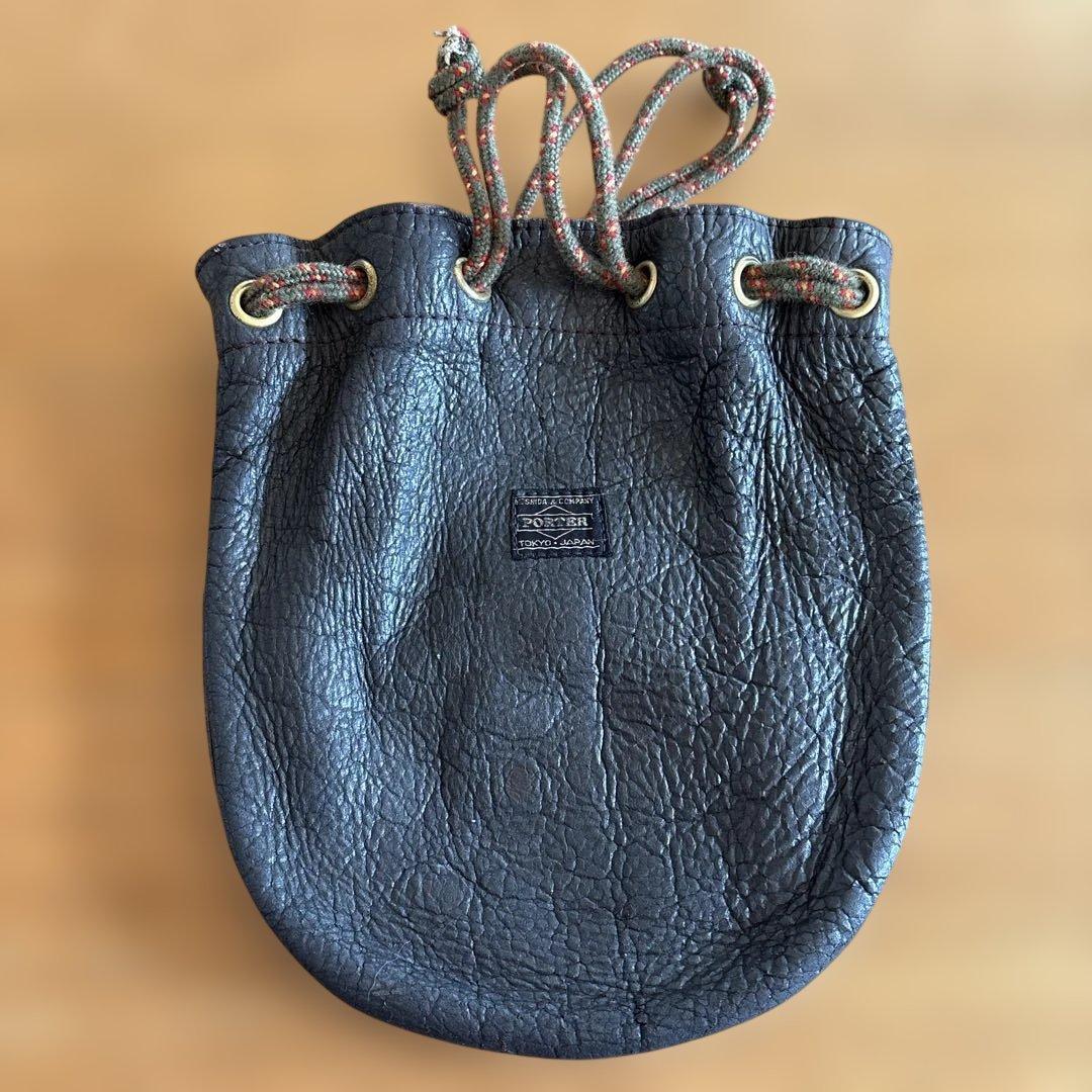 希少 PORTER HERCULES 80s ヴィンテージ 巾着レザーショルダー