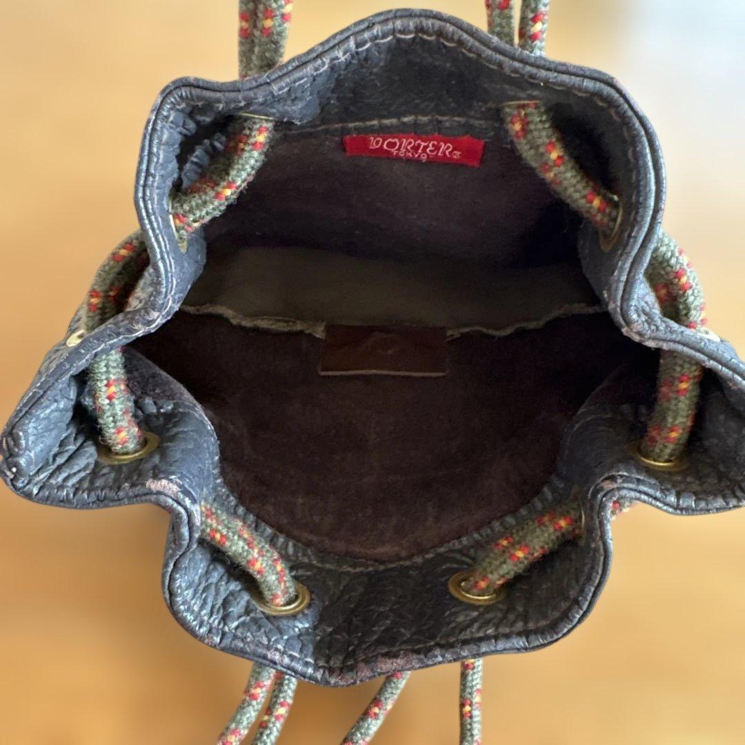 希少 PORTER HERCULES 80s ヴィンテージ 巾着レザーショルダー