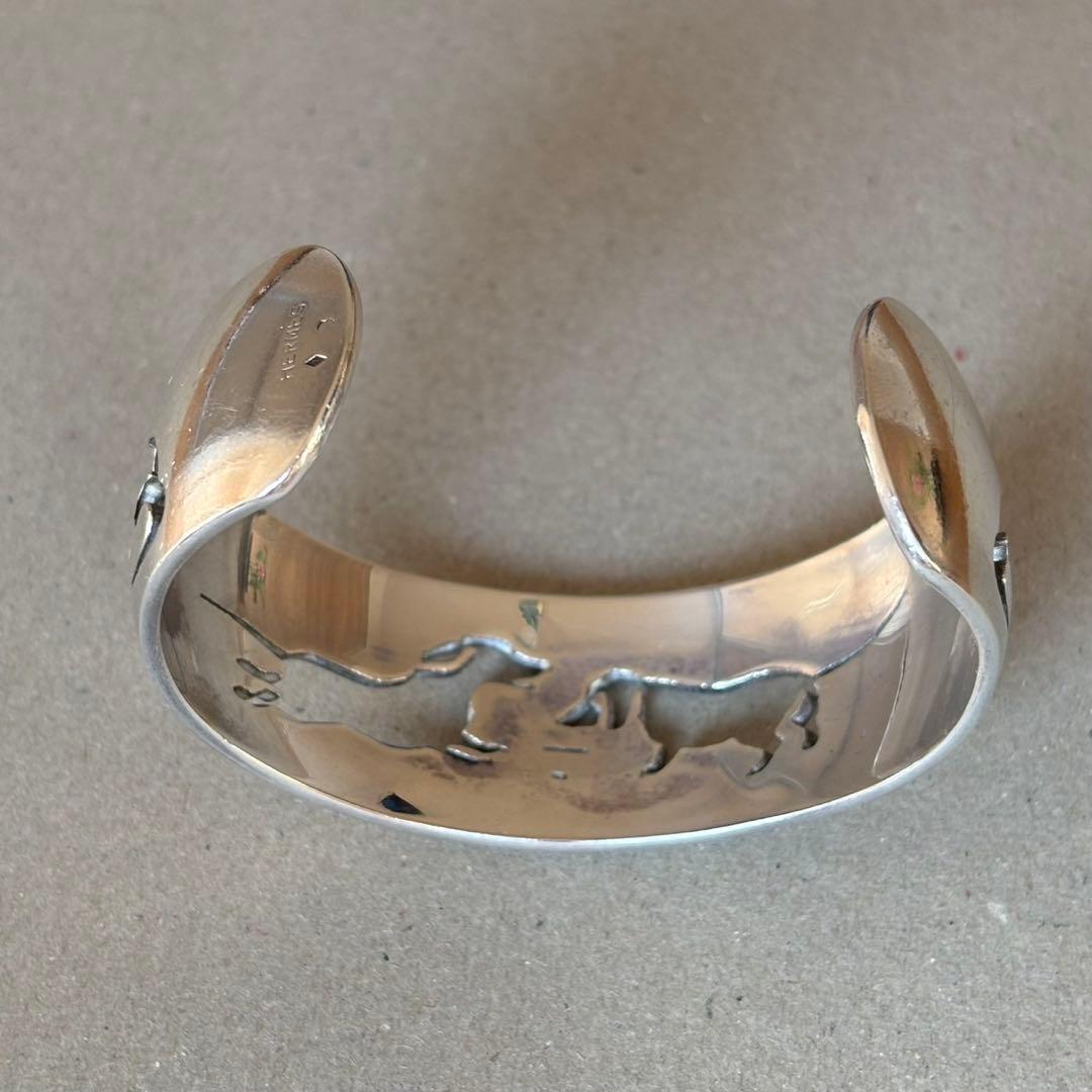 エルメス　シルバー　バングル　カフ