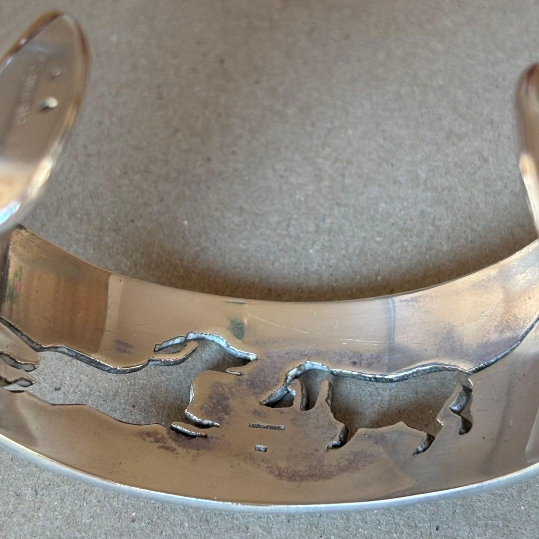 エルメス　シルバー　バングル　カフ