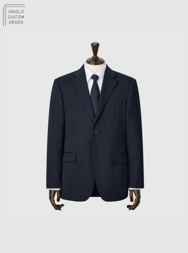 UNIQLO ユニクロ ネイビー ストレッチウールジャケット、パンツ 新品