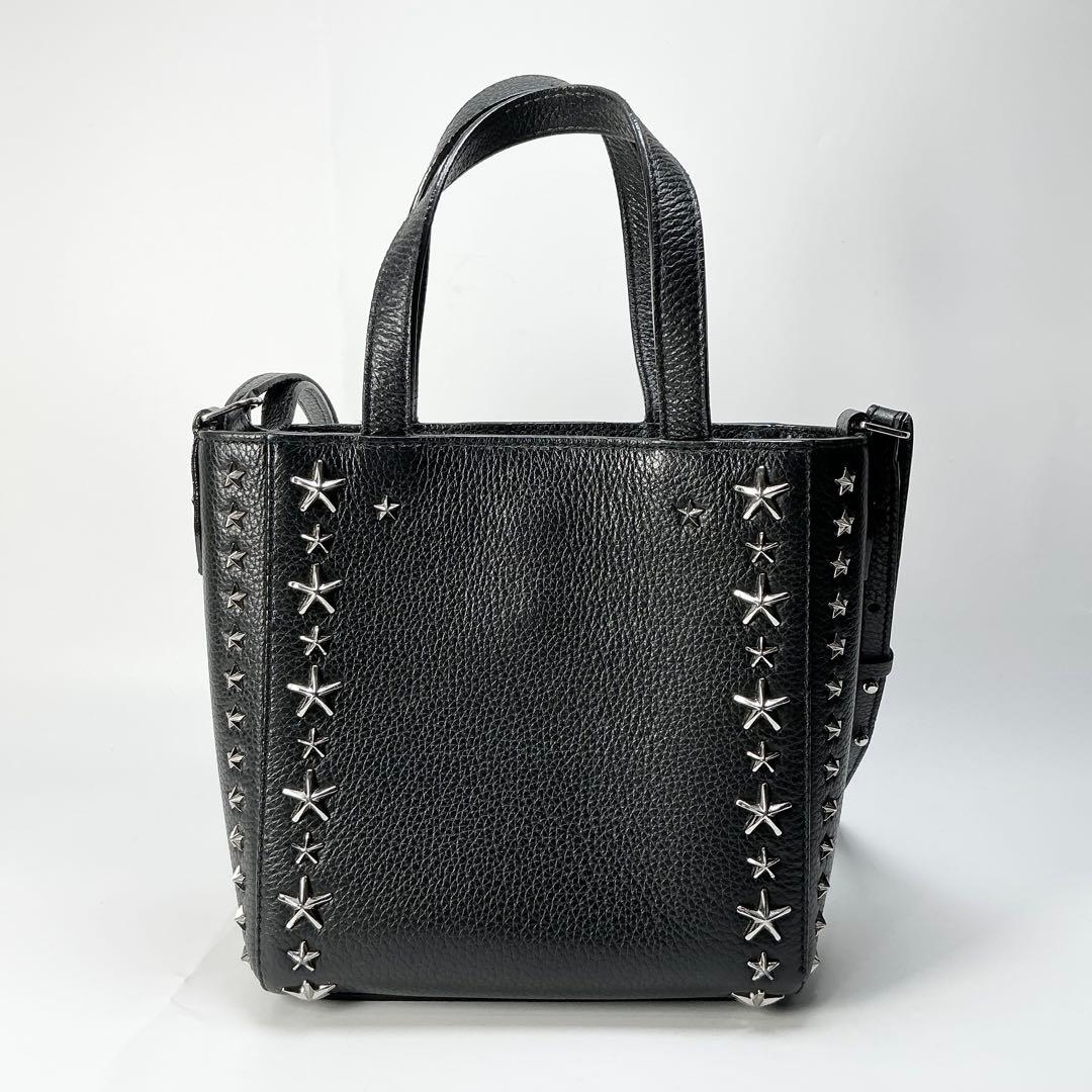 JIMMY CHOO　ミニペガシ2wayトートバッグ　スタースタッズ