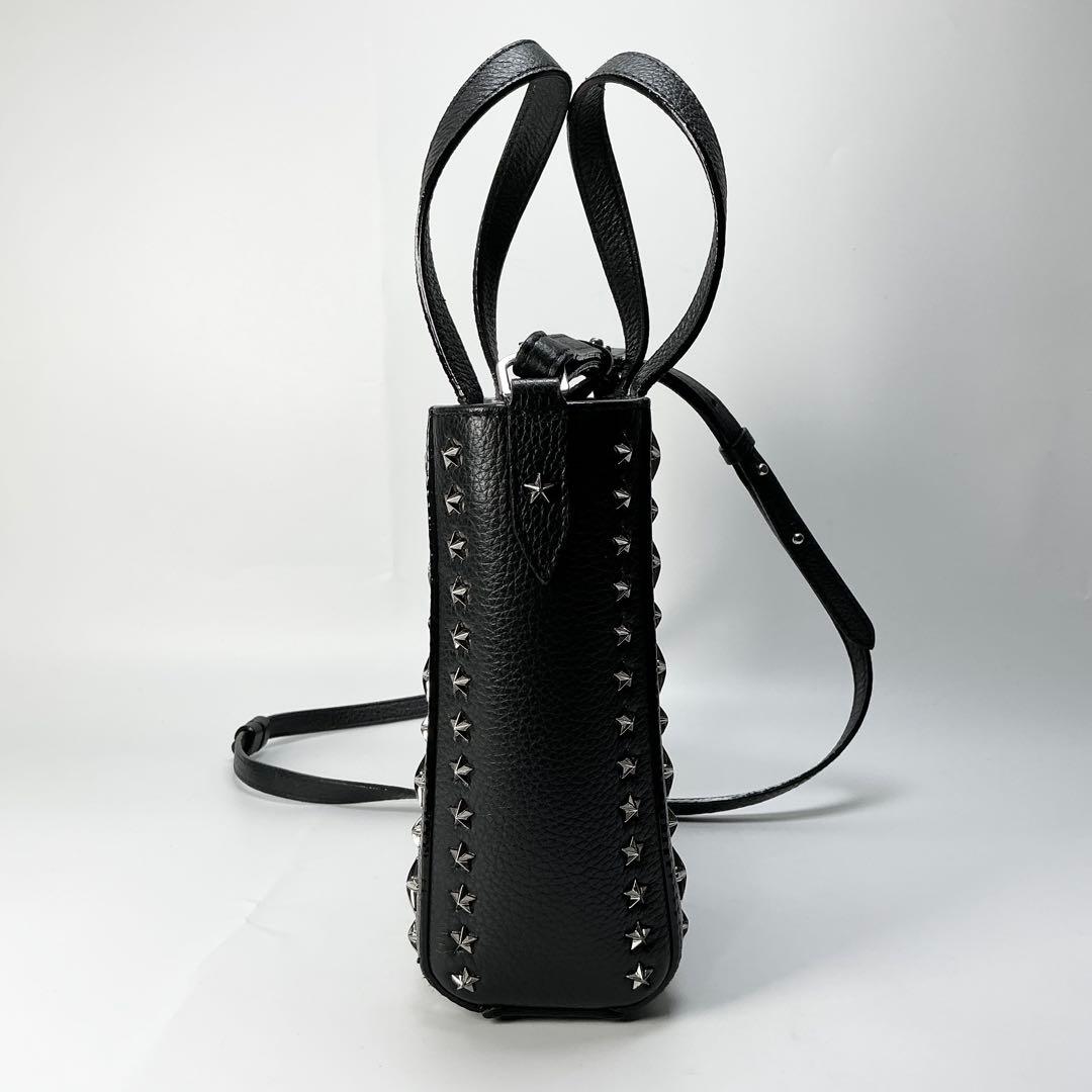 JIMMY CHOO　ミニペガシ2wayトートバッグ　スタースタッズ