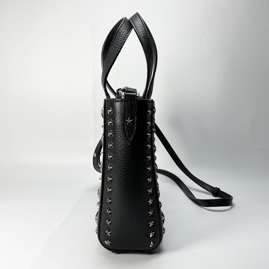 JIMMY CHOO　ミニペガシ2wayトートバッグ　スタースタッズ