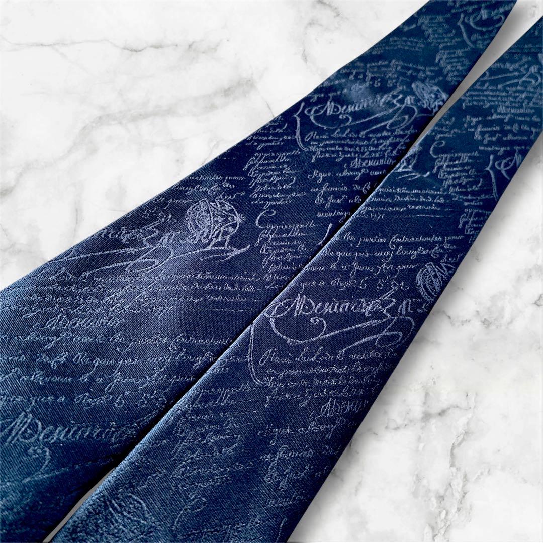 ✨未使用✨大人気即完売品✨ベルルッティ　カリグラフィー　ネイビー　ネクタイ
