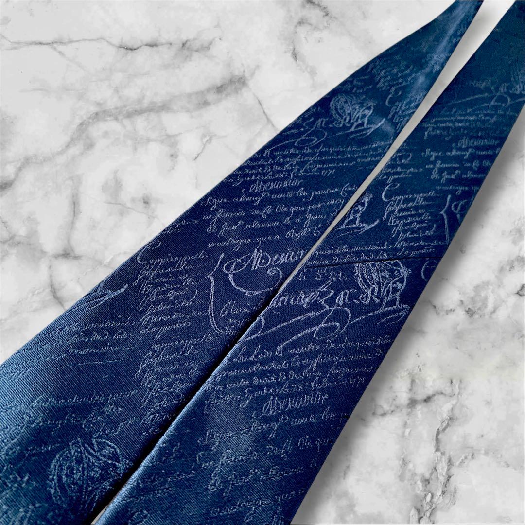 ✨未使用✨大人気即完売品✨ベルルッティ　カリグラフィー　ネイビー　ネクタイ