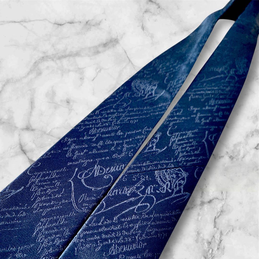 ✨未使用✨大人気即完売品✨ベルルッティ　カリグラフィー　ネイビー　ネクタイ