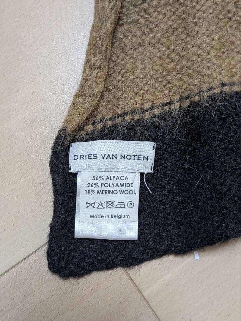 DRIES VAN NOTENチェックロングマフラー