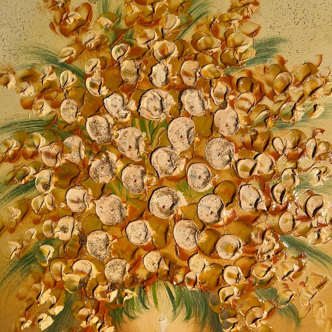 アサヒ 手書き油絵 花瓶の花 2点