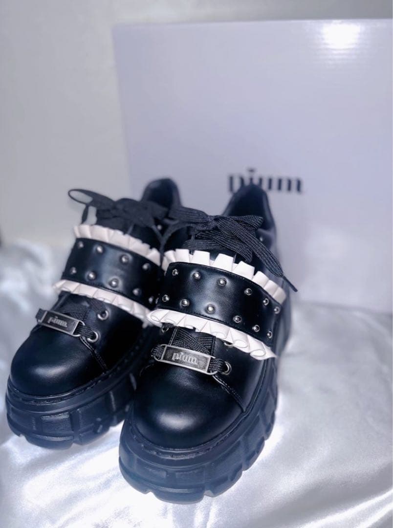 piumフリルベルトボリュームスニーカー‪‪ ピンクMサイズ ぴうむ 箱あり