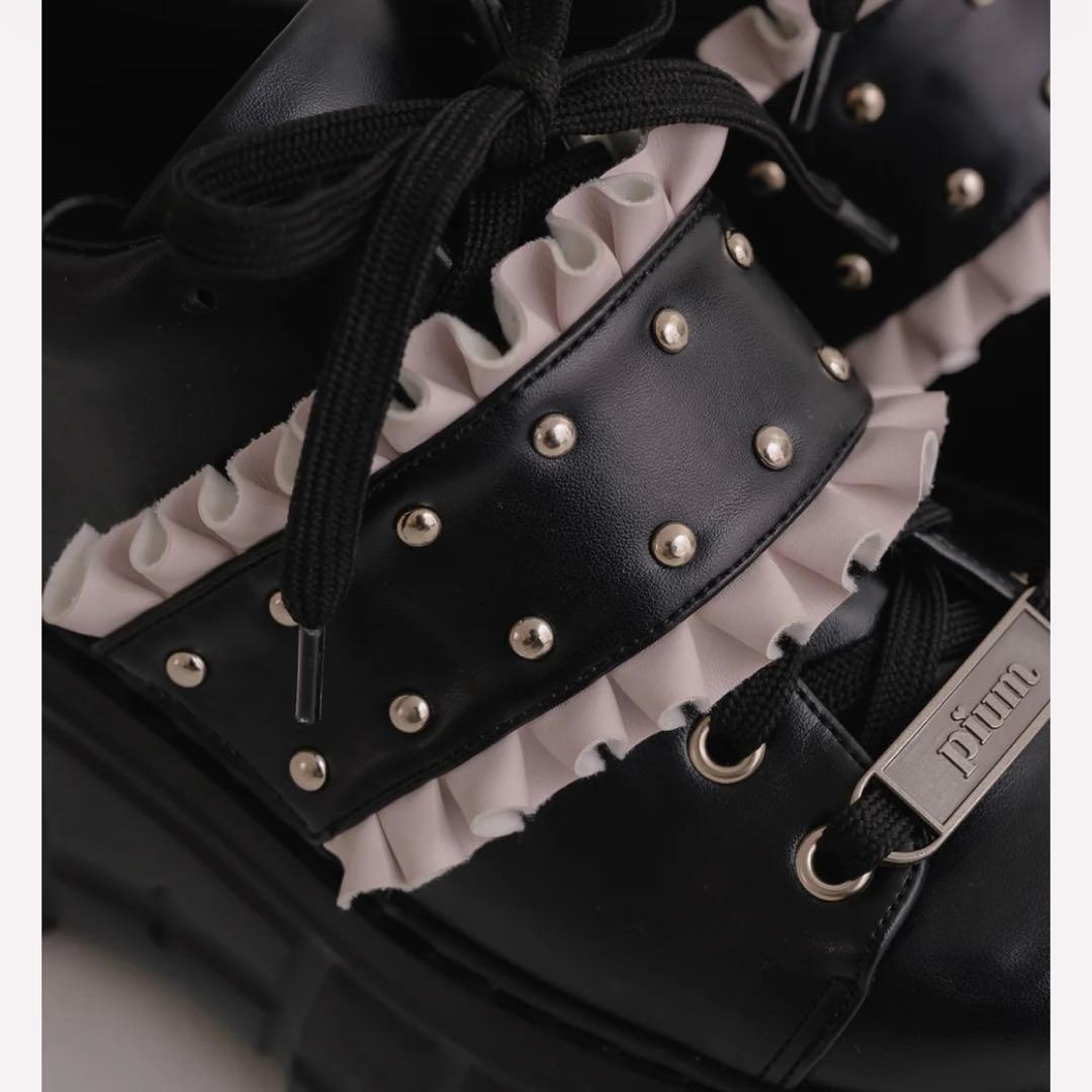 piumフリルベルトボリュームスニーカー‪‪ ピンクMサイズ ぴうむ 箱あり