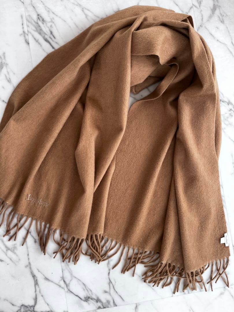 試着のみ　MAXMARAマックスマーラカシミヤマフラーストール