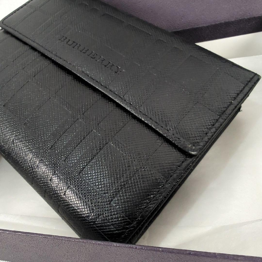 【美品】BURBERRY バーバリー がま口 チェック 二つ折り 財布