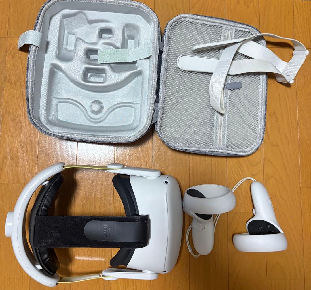  Quest 2 128GB VRヘッドセット +他社ケース&固定バンド