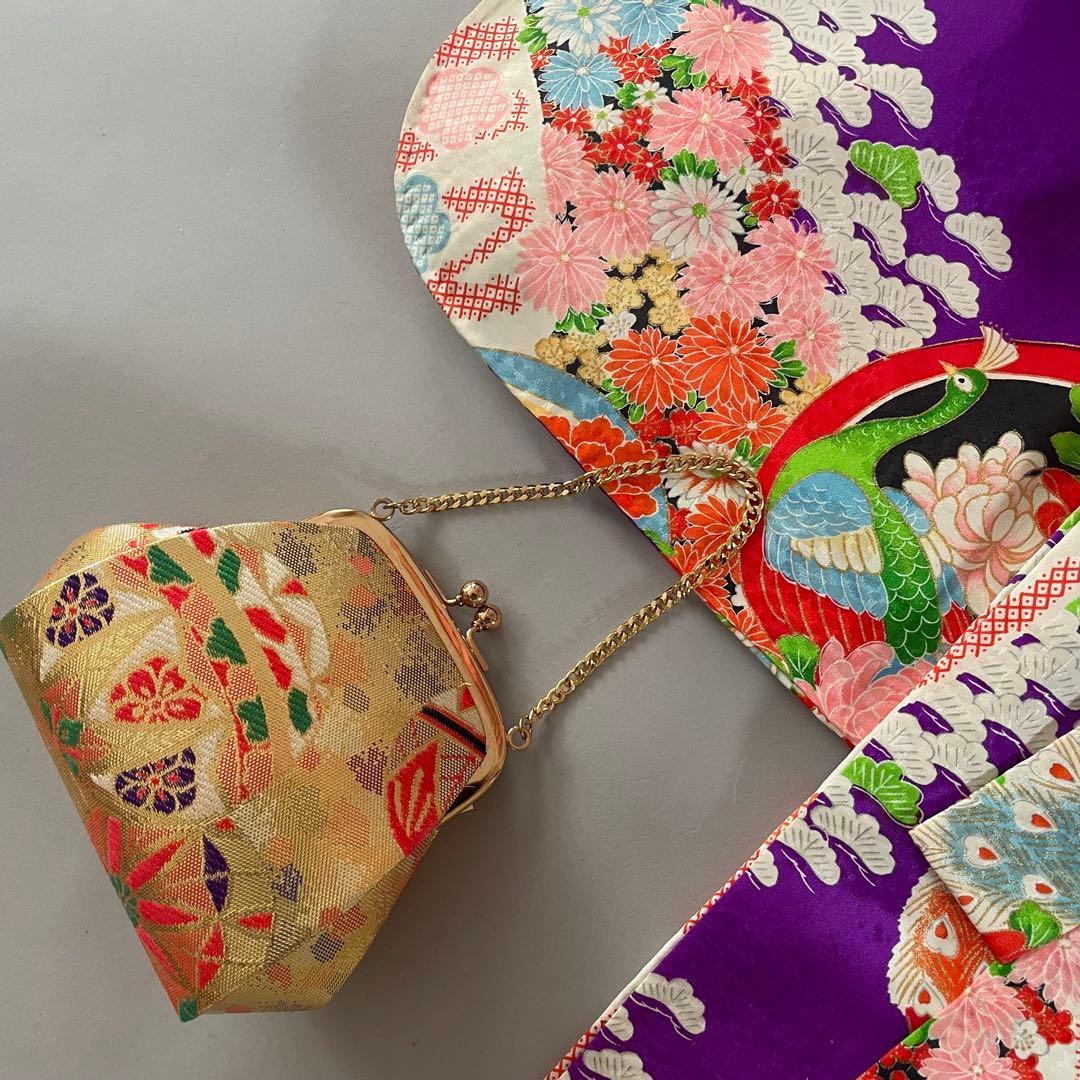 七五三　5歳　レトロお着物セット　髪飾り付き