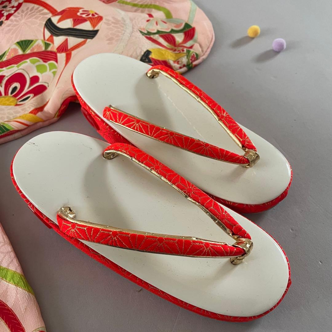 七五三　5歳　レトロお着物セット　髪飾り付き