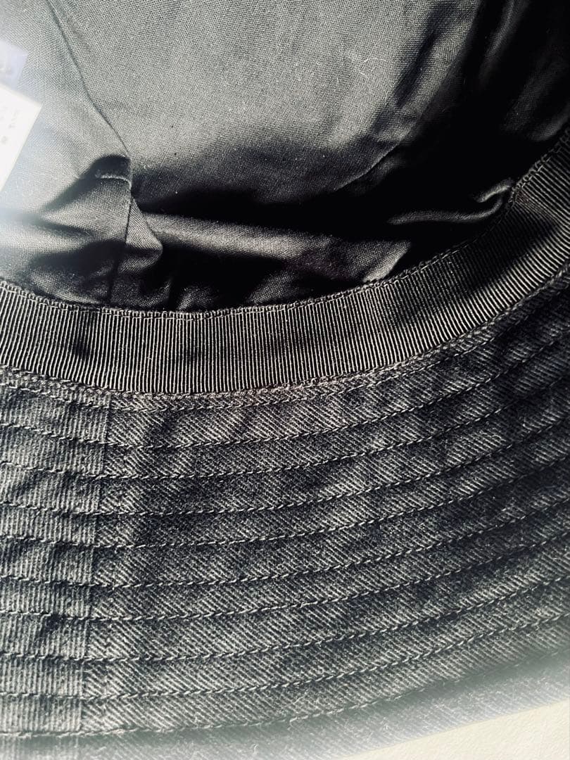 PATOU パトゥ　バケットハット　ブラック　ホワイトロゴ　コットン　Mサイズ