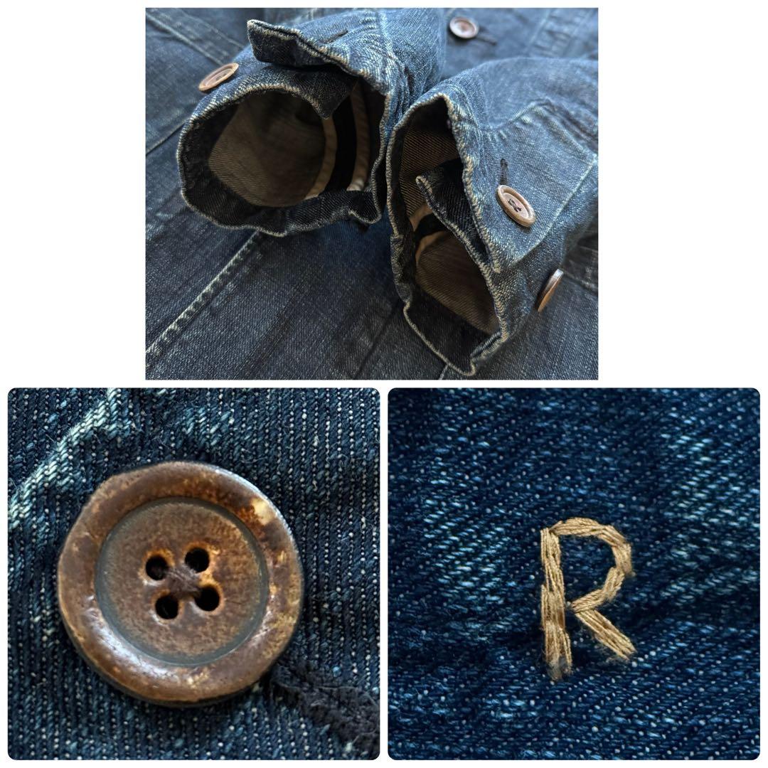 【Rロゴ刺繍】45rpm デニム カバーオール ショップコート 藍染め 2 M