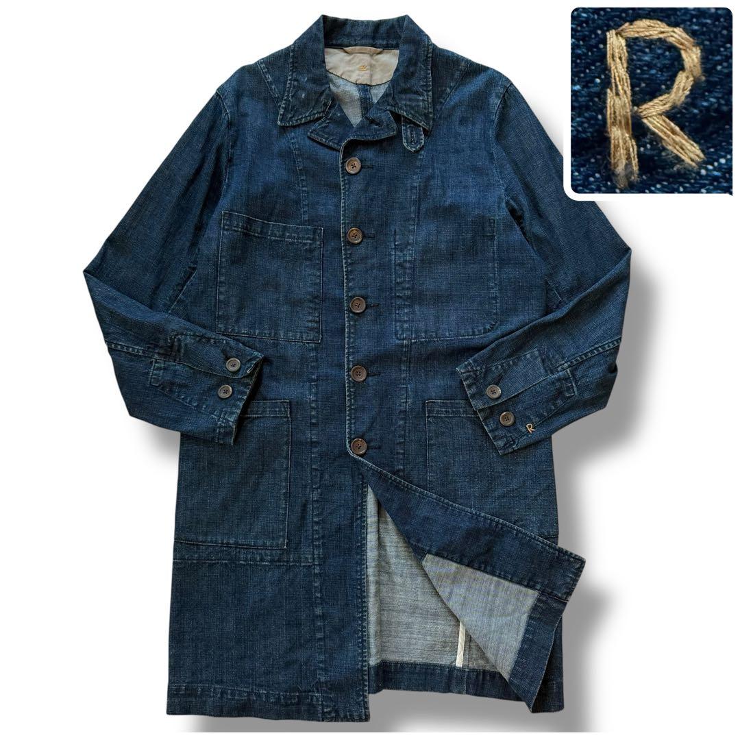 【Rロゴ刺繍】45rpm デニム カバーオール ショップコート 藍染め 2 M