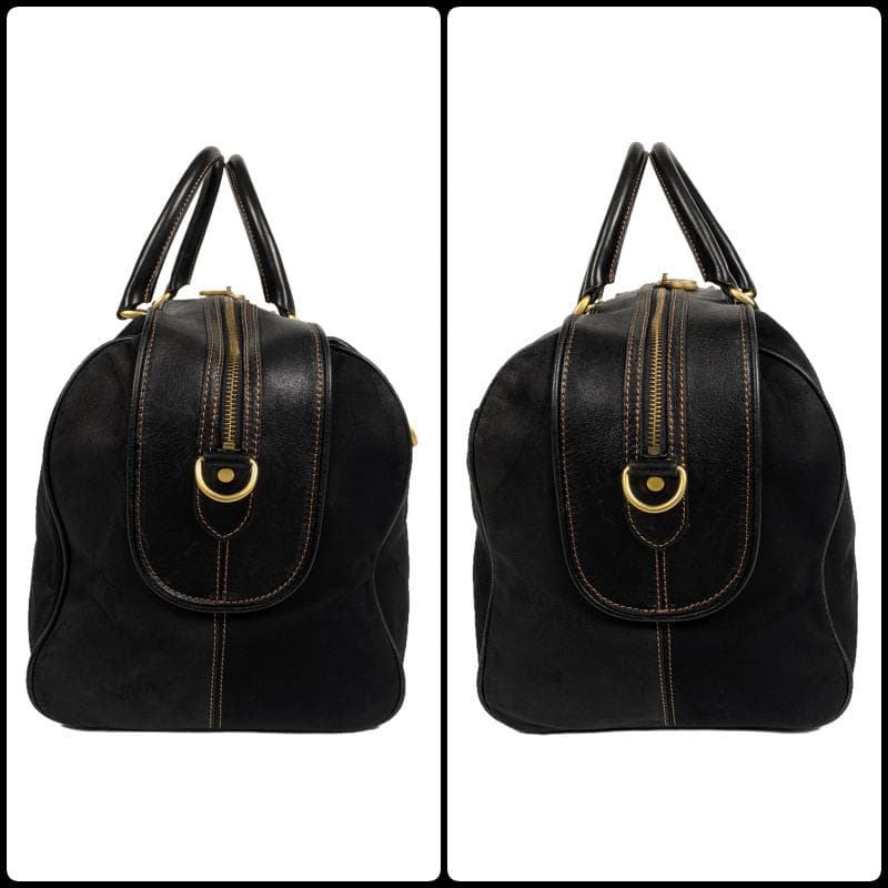 【希少】ダンヒル 2way ボストンバッグ スエード レザー ブラック 大容量