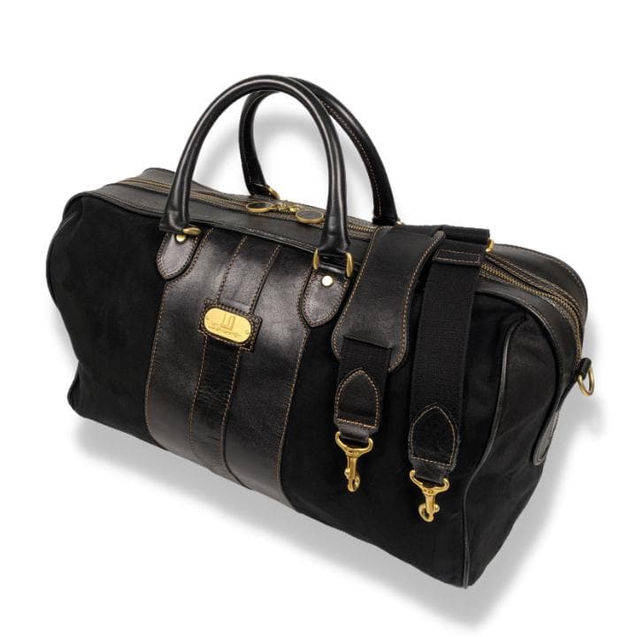 【希少】ダンヒル 2way ボストンバッグ スエード レザー ブラック 大容量