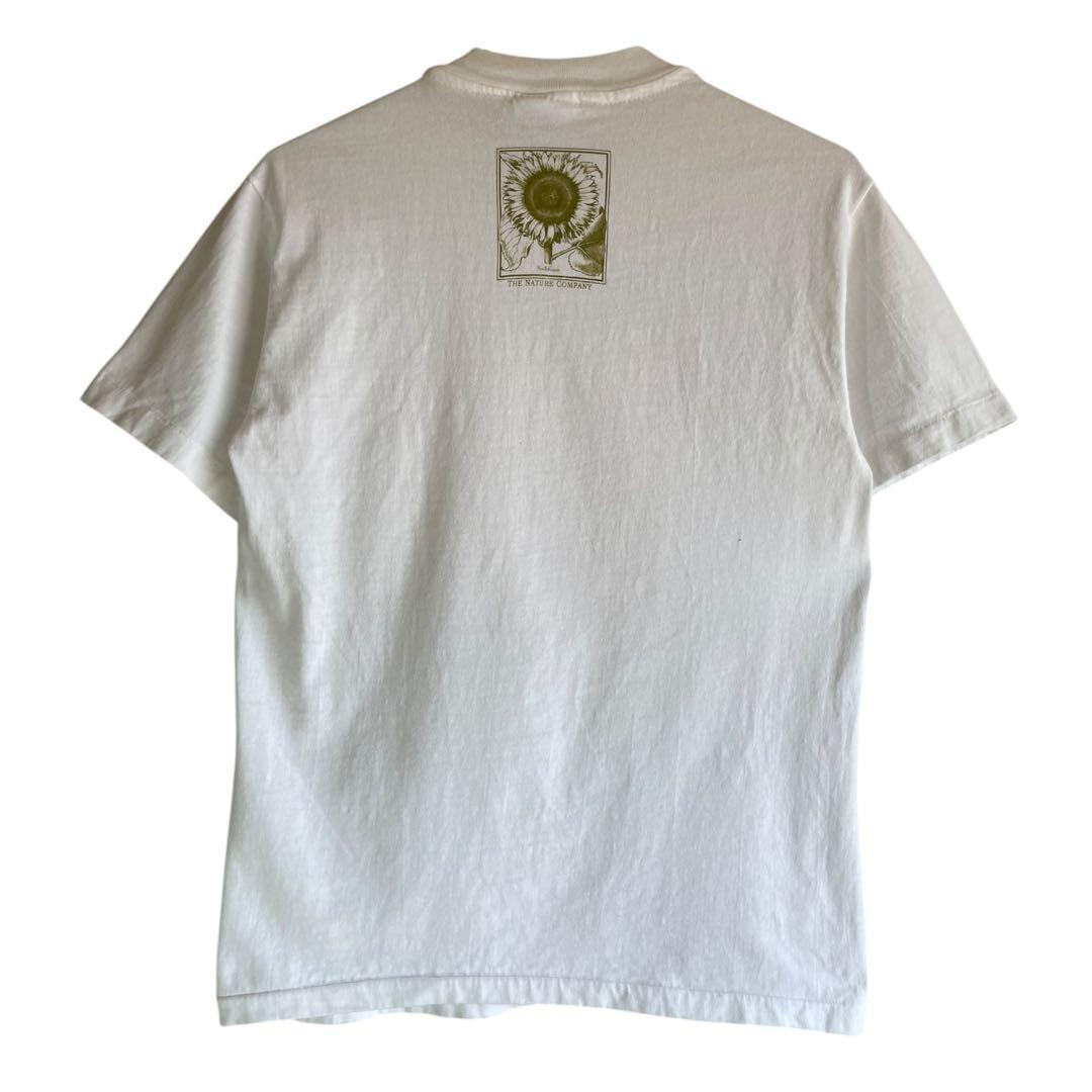 90s flos solis maior Tシャツ アート 向日葵 白 S