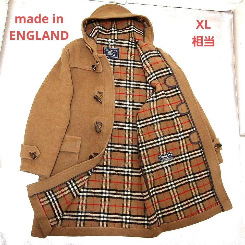 英国製★XL　Burberry　バーバリー　ノバチェック　ウール　ダッフルコート