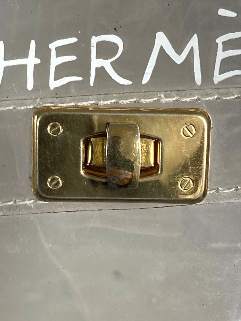HERMES エルメス　ビニールケリー　ビジネスバッグ　ハンドバック　透明