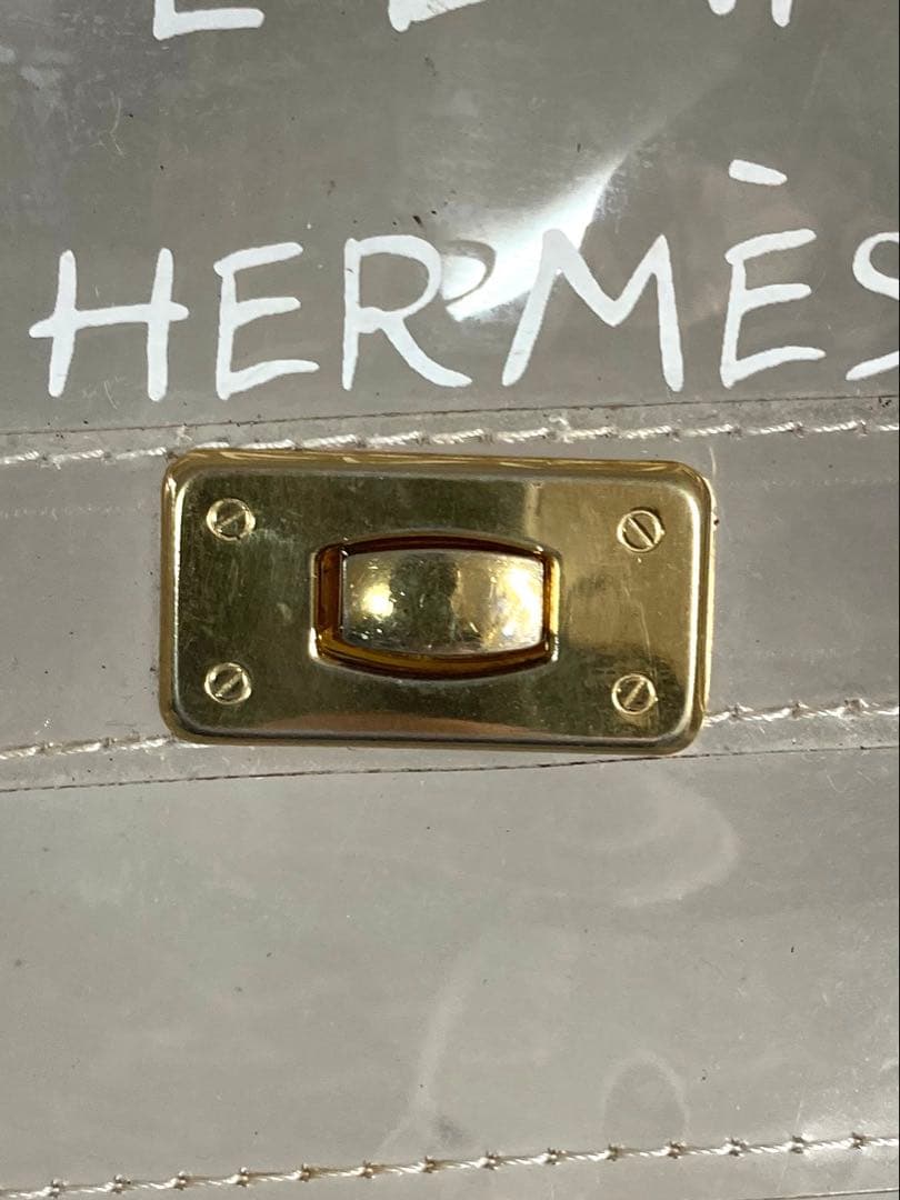 HERMES エルメス　ビニールケリー　ビジネスバッグ　ハンドバック　透明