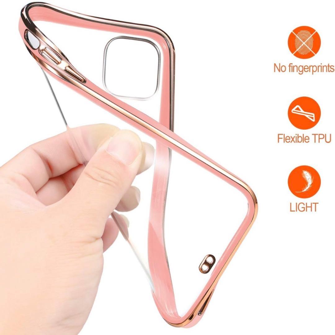 iPhone11 6.1インチ　ワイヤレス充電対応　桜　ピンク　クリア　新生活