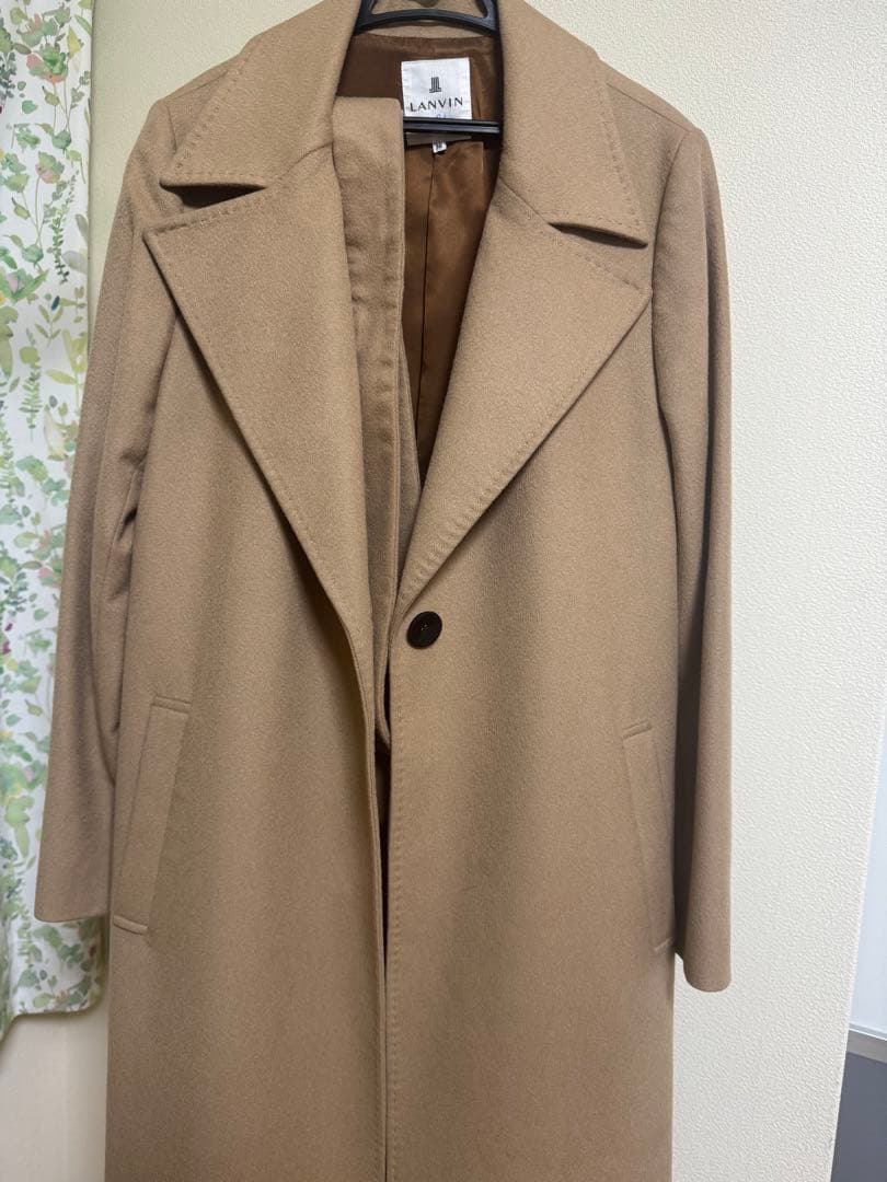 【最高級カシミヤ100%】ランバンオンブルー ロングコート クリーニング済 38