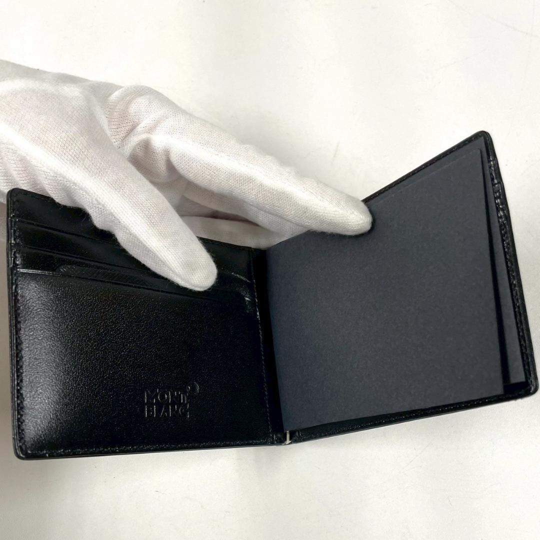 新品 MONT BLANC マネークリップ 二つ折り オールレザー モンブラン