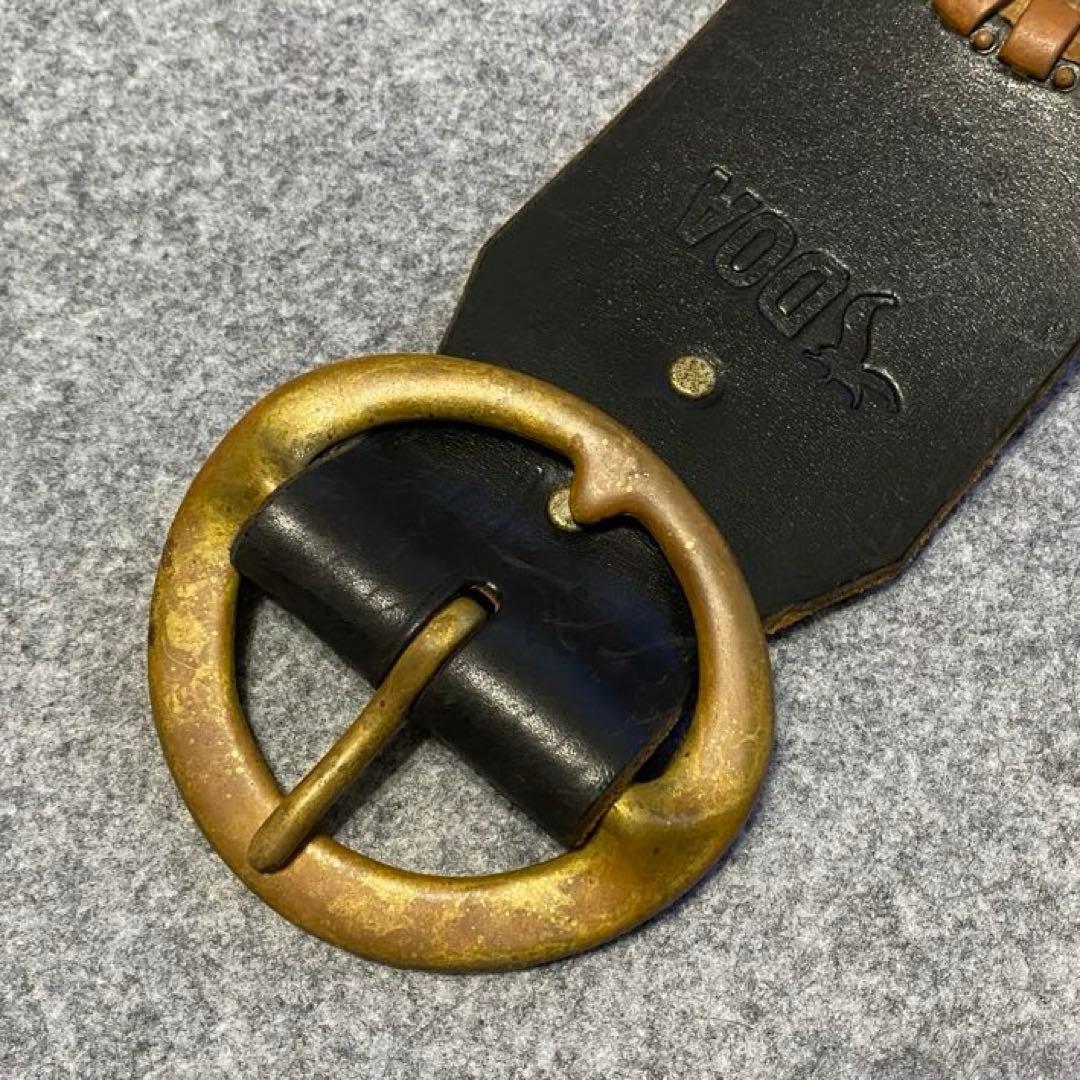 D.O.A DOA HTC ヴィンテージ スタッズ ワイド レザー ベルト 36