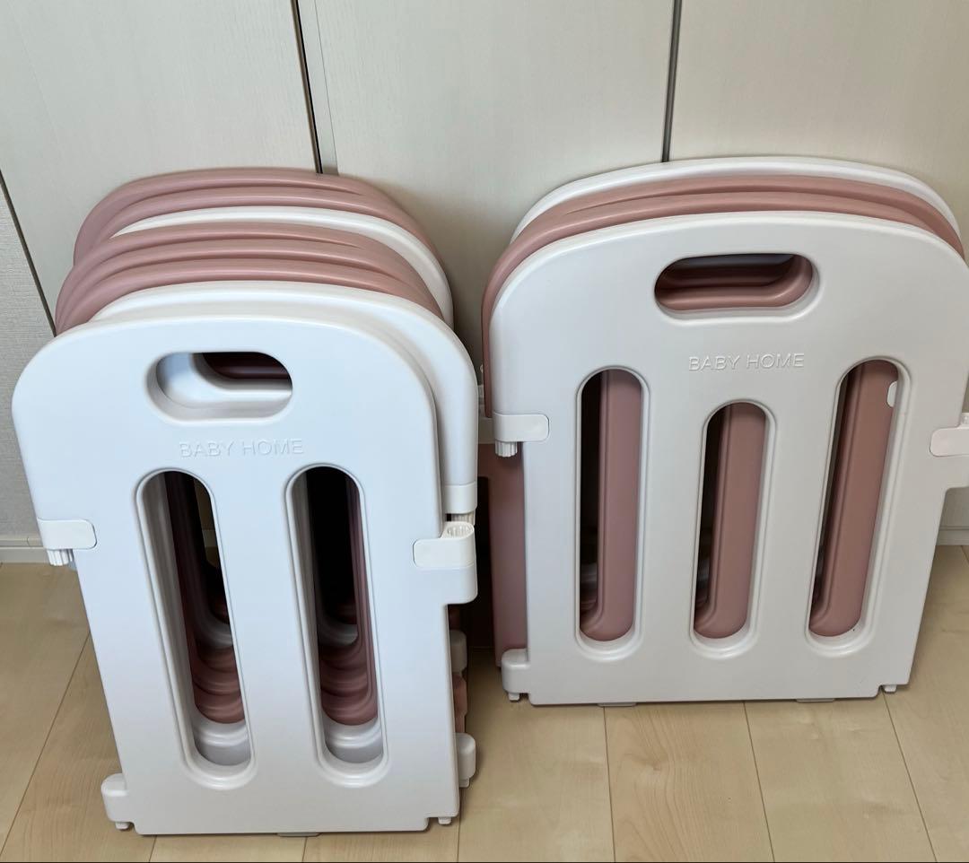 ベビーサークル 扉付き ハイタイプ 大阪熊 okuma 140×200 ピンク