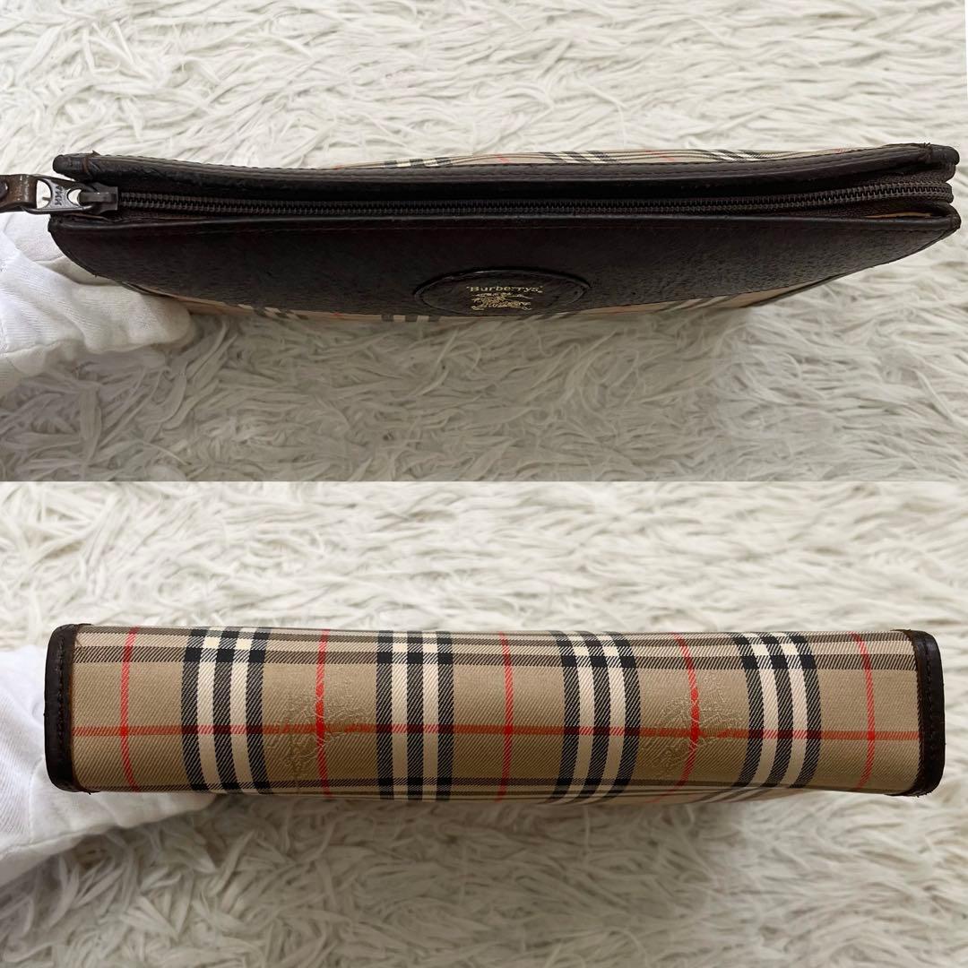 ✨極美品✨バーバリー　クラッチバッグ　小物入れ　ノバチェック　フラップ