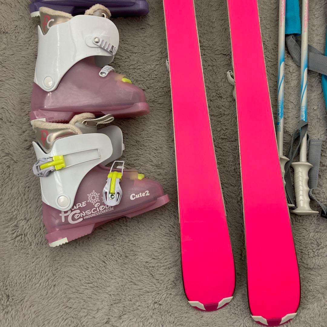 ジュニアスキー スキー板 ストック ブーツ 5点セット 札幌市内引渡し限定