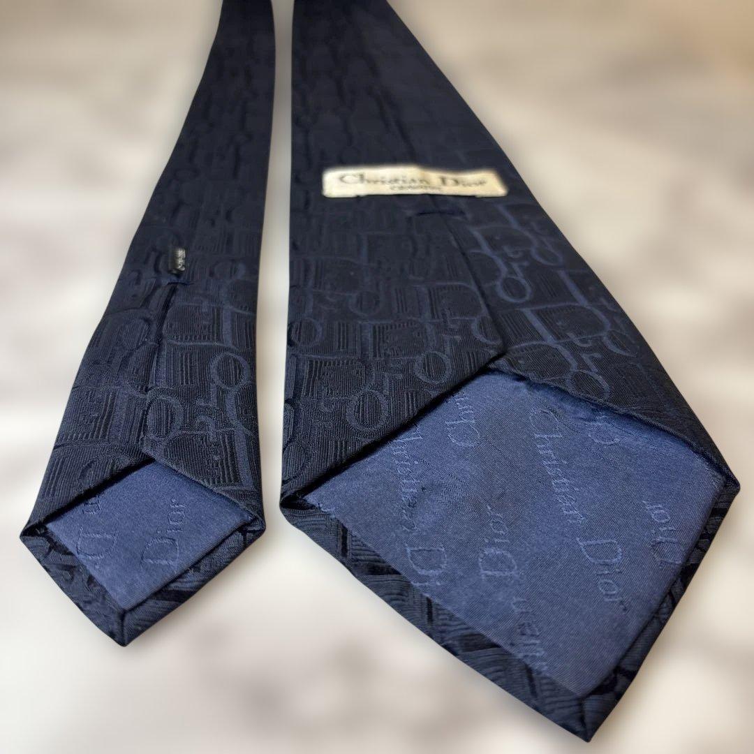 【極美品✨】Dior ネクタイ　ネイビー　紺　オブリーク　トロッター
