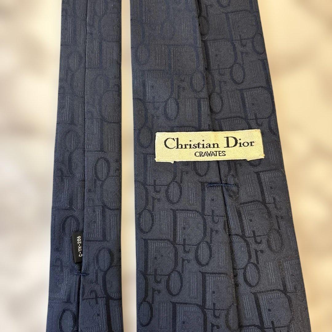 【極美品✨】Dior ネクタイ　ネイビー　紺　オブリーク　トロッター