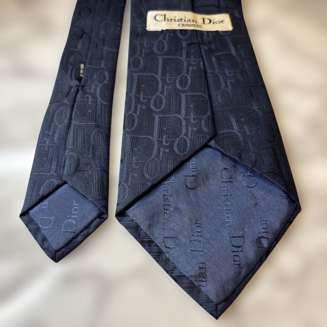【極美品✨】Dior ネクタイ　ネイビー　紺　オブリーク　トロッター