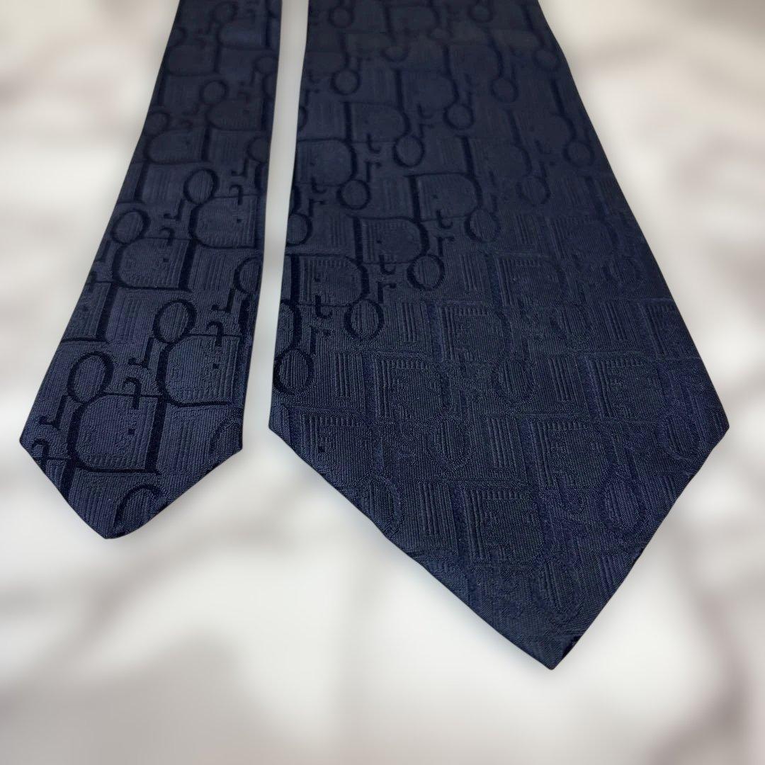 【極美品✨】Dior ネクタイ　ネイビー　紺　オブリーク　トロッター